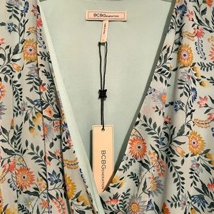 BCBGeneration Floral Print Midi Dress in Poppy Fields